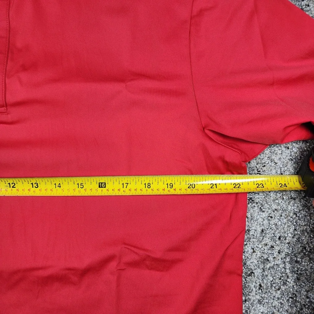 PXG Polo Shirt Mens Medium Red Athletic Snap Button Performance Golf Excellent - Picture 13 of 15